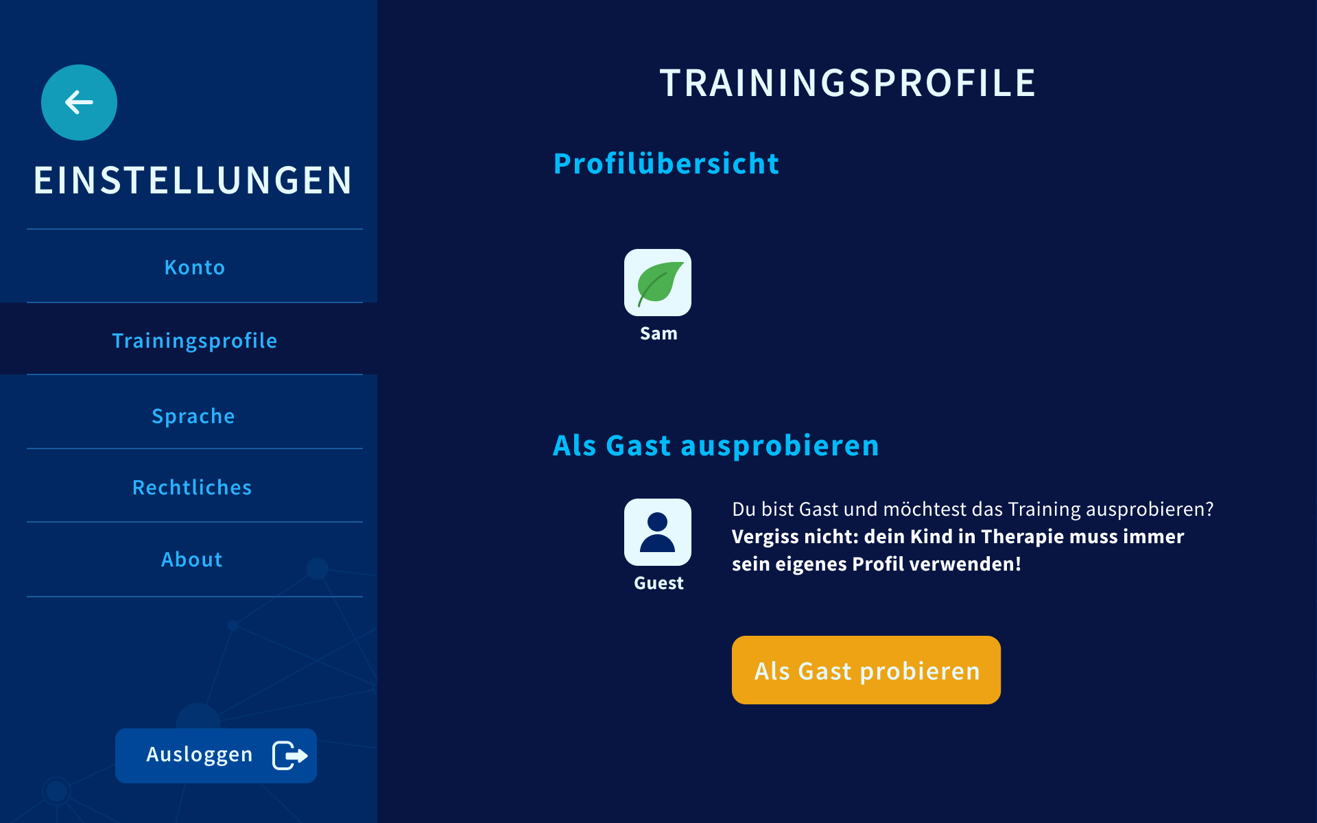 Guest profile is "hidden" in settings