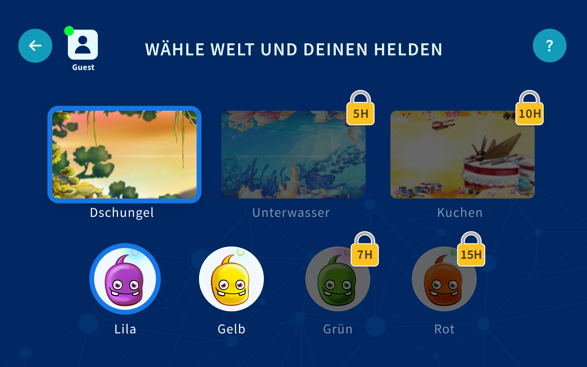 Usual flow: World selection