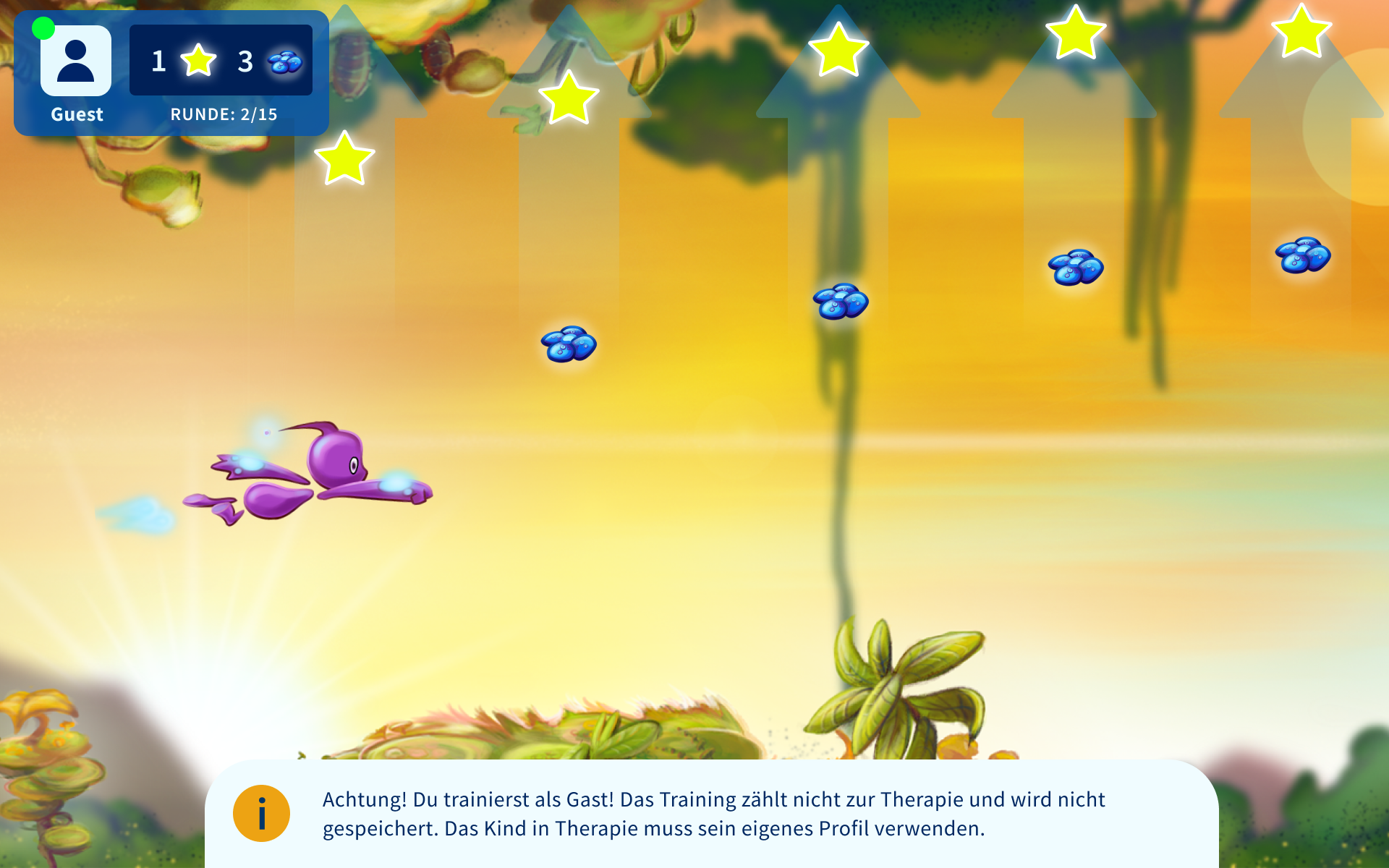 Users constantly see that they are using the guest profile - making the current state visible if correction is necessary