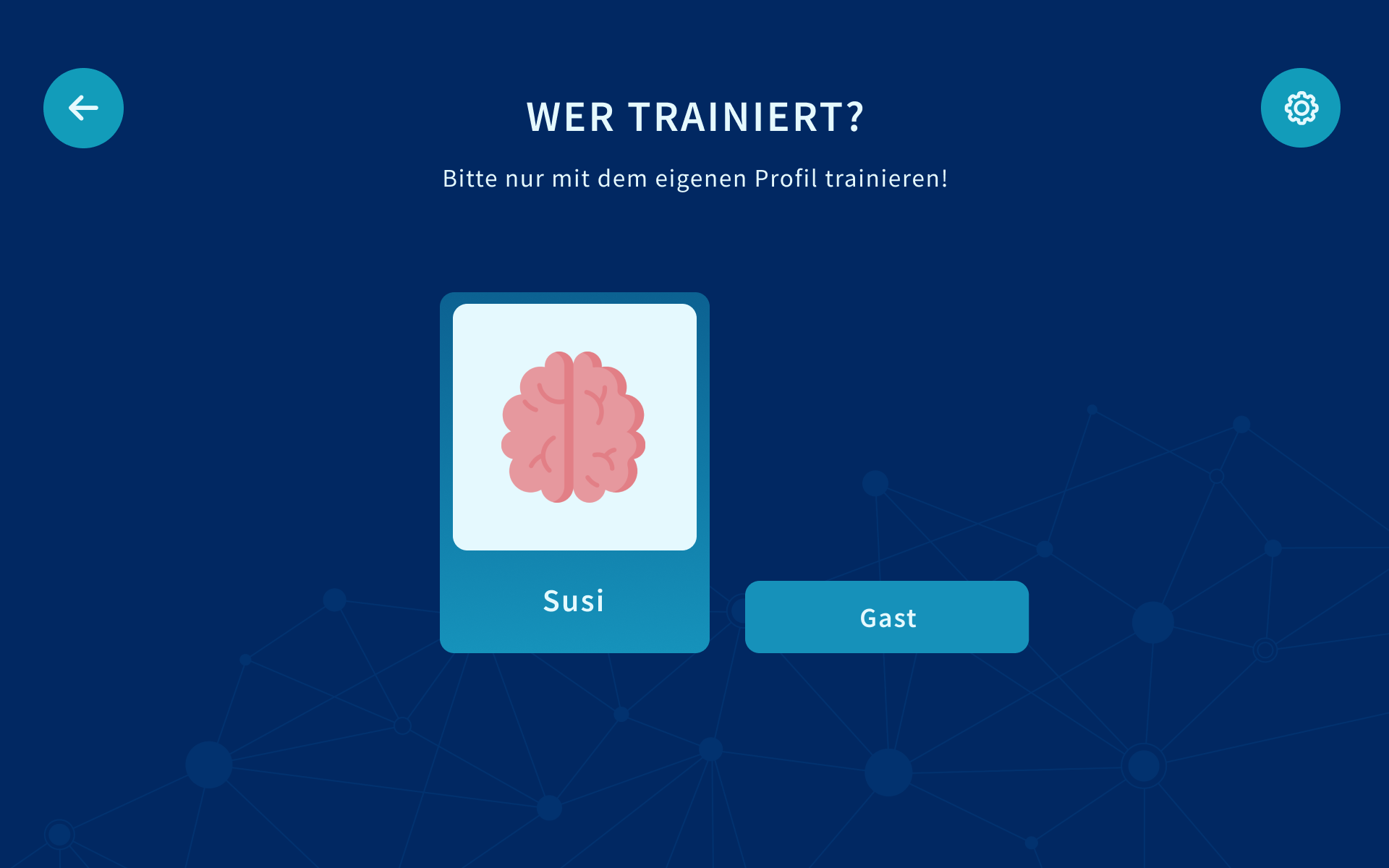 Guest profile was shown as smaller icon next to child's therapy profile